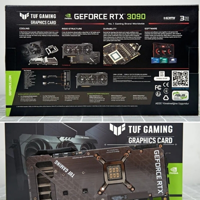 কালো 24GB ETH মাইনিং রিগ গ্রাফিক্স কার্ড ASUS TUF GeForce RTX 3090