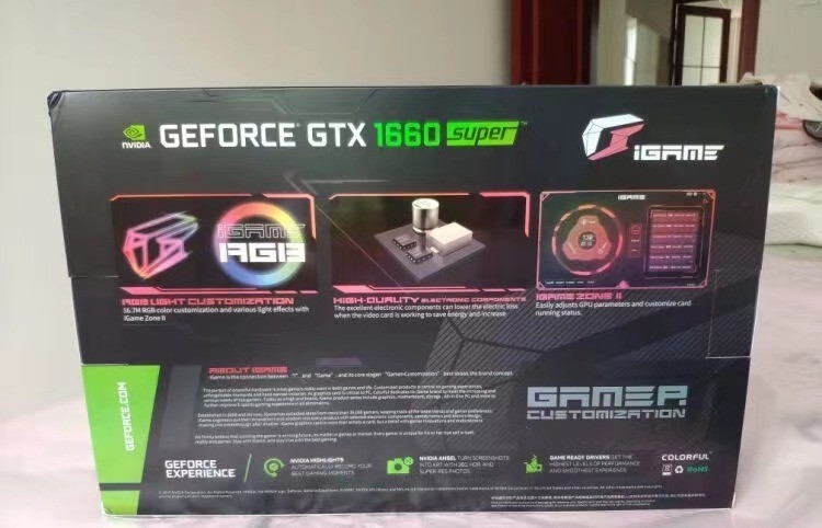 6G ETH মাইনিং রিগ গ্রাফিক্স কার্ড 1785MHZ রঙিন IGaMe GeForce GTX 1660 সুপার আল্ট্রা